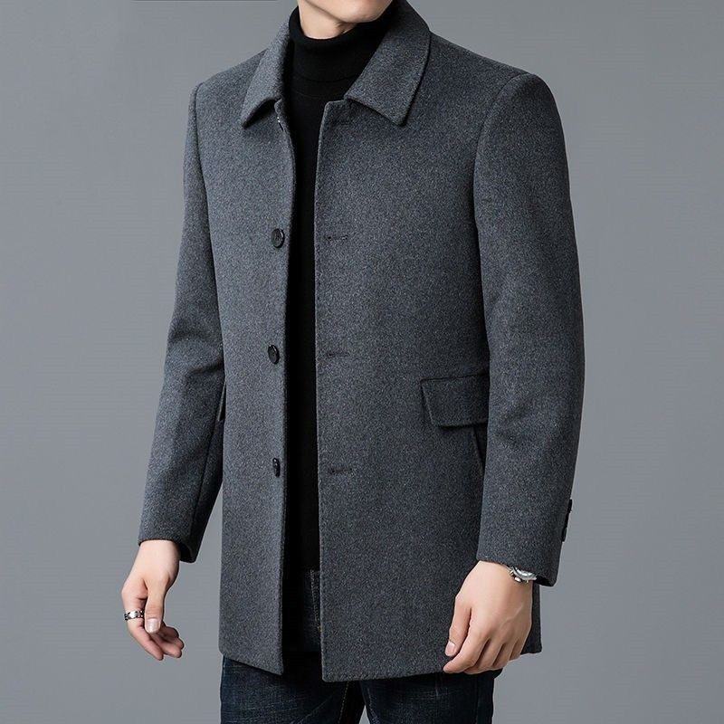 Muffler Men Wool - Abrigo de mezcla de lana blanco