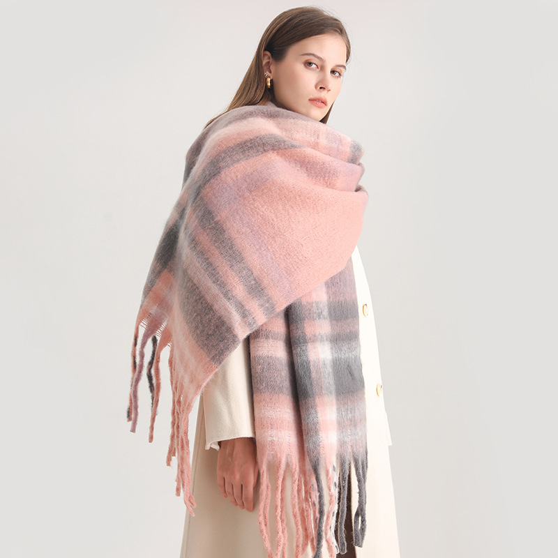 Woven Scarf Blanket - Bufanda coreana de Cachemira de imitación