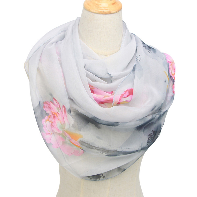 Face Scarf Mask - Bufandas de seda con estampado de