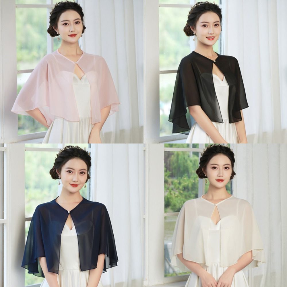 Stole Wedding Shawl - Capa de Chifón Transparente Vintage, Diseño