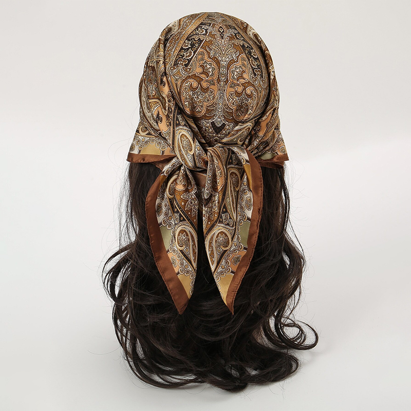 Bufanda cuadrada de seda con e - Head Wrap Turban reseña y precio